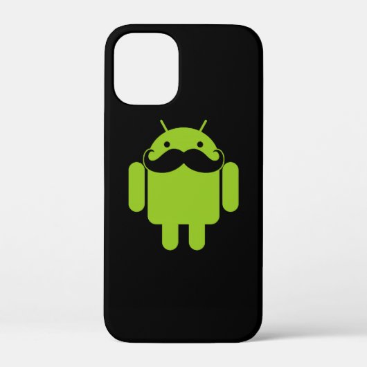 Android Robot Icon Mustache op zwart Case-Mate iPhone Case (Achterkant)