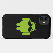 Android Robot Icon Mustache op zwart Case-Mate iPhone Case (Achterkant (horizontaal))