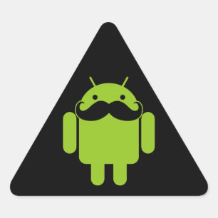 Android Robot Icon Mustache op zwart Sticker