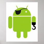 Android Robot Mighty Pirate Poster (Voorkant)