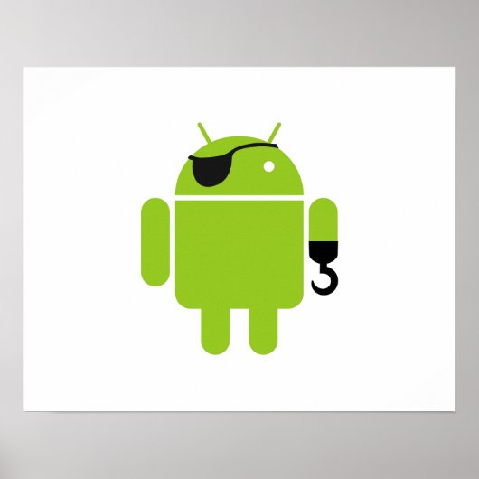 Android Robot Mighty Pirate Poster (Voorkant)