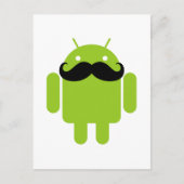 Android Robot Mustache Briefkaart (Voorkant)