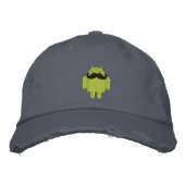 Android Robot Mustache Embroidery Pet (Voorkant)
