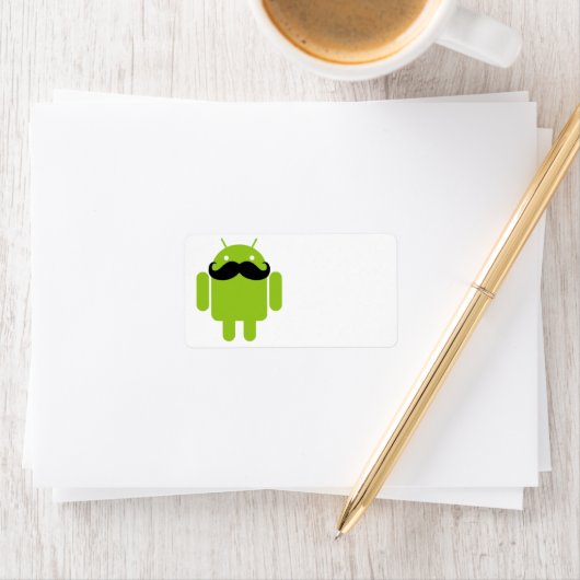 Android Robot Mustache Etiket (Insitu)