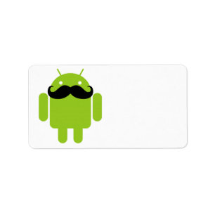 Android Robot Mustache Etiket