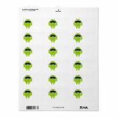 Android Robot Mustache Etiket (Full Sheet)