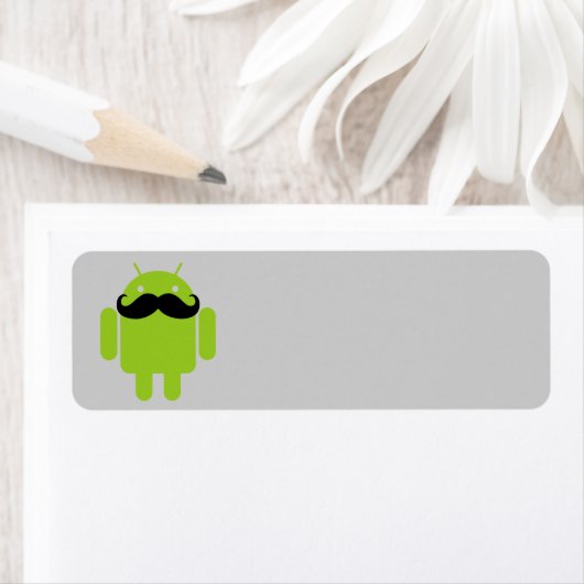 Android Robot Mustache Etiket (Insitu)