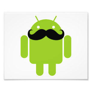 Android Robot Mustache Foto Afdruk