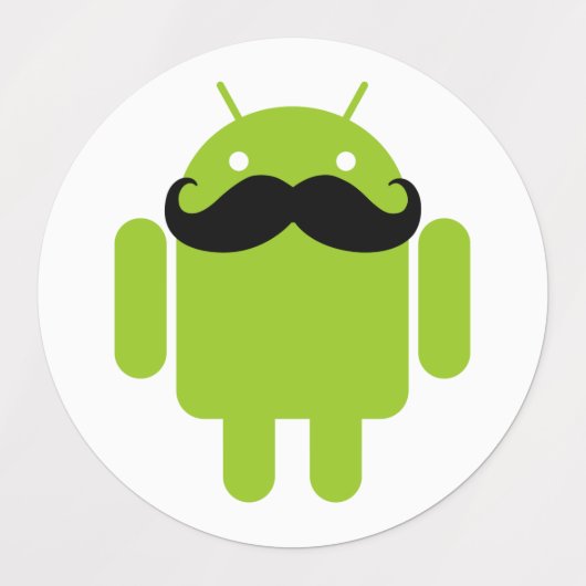 Android Robot Mustache Labels (Design 1)