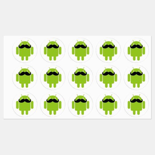 Android Robot Mustache Labels (Vel)