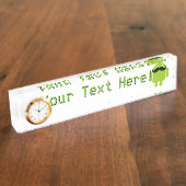 Android Robot Mustache Naambordje (Zijkant)