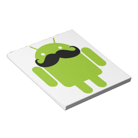 Android Robot Mustache Notitieblok (Schuin)