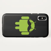 Android Robot Mustache op Black Case-Mate iPhone Case (Achterkant (horizontaal))