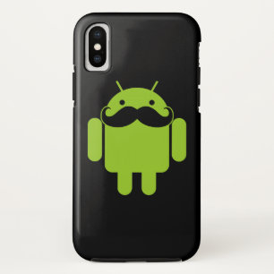 Android Robot Mustache op Black Case-Mate iPhone Case