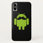 Android Robot Mustache op Black Case-Mate iPhone Case (Achterkant)