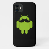 Android Robot Mustache op Black Case-Mate iPhone Case (Achterkant)