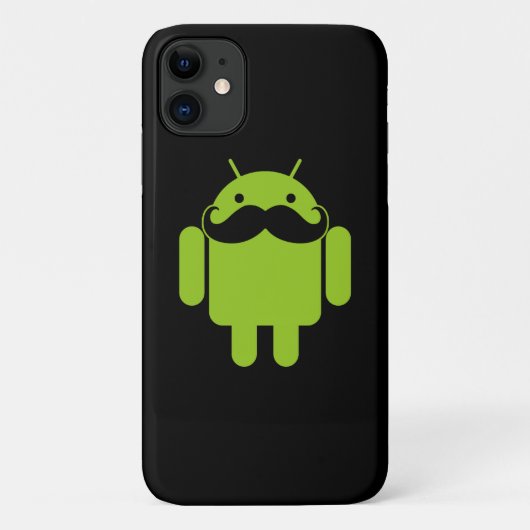 Android Robot Mustache op Black Case-Mate iPhone Case (Achterkant)