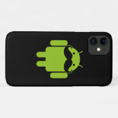 Android Robot Mustache op Black Case-Mate iPhone Case (Achterkant (horizontaal))