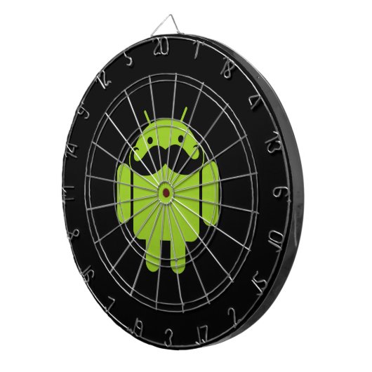 Android Robot Mustache op Black Dartbord (Voorkant Rechts)