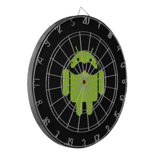 Android Robot Mustache op Black Dartbord (Voorkant Links)