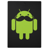 Android Robot Mustache op Black Klembord (Achterkant)