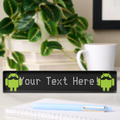 Android Robot Mustache op Black Naambordje