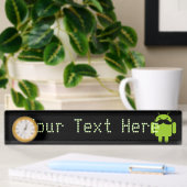Android Robot Mustache op Black Naambordje