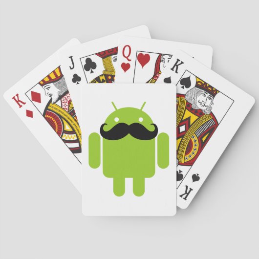 Android Robot Mustache Pokerkaarten (Achterkant)