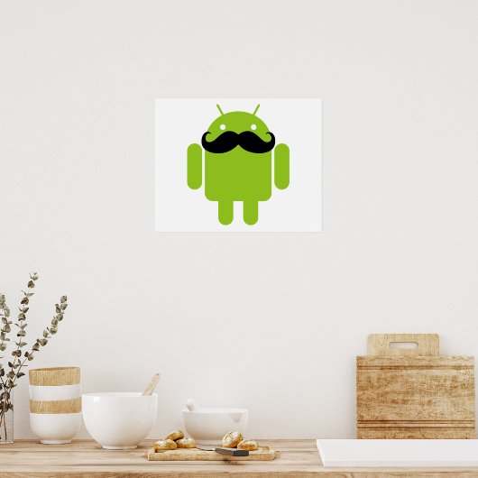 Android Robot Mustache Poster (Keuken)
