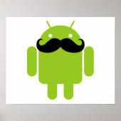 Android Robot Mustache Poster (Voorkant)