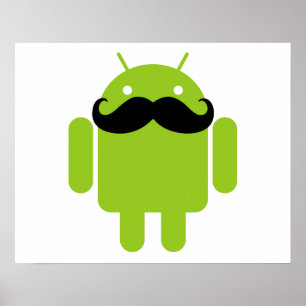 Android Robot Mustache Poster