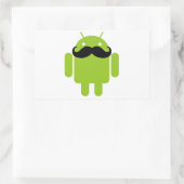 Android Robot Mustache Rechthoekige Sticker (Tas)