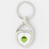 Android Robot Mustache Sleutelhanger (Voorkant)