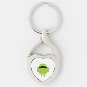 Android Robot Mustache Sleutelhanger