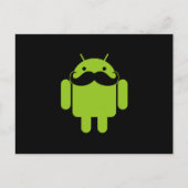 Android Robot Mustache Style op zwart Briefkaart (Voorkant)