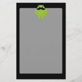 Android Robot Mustache Style op zwart Briefpapier (Voorkant)