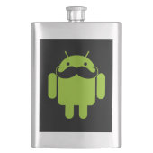 Android Robot Mustache Style op zwart Flacon (Voorkant)