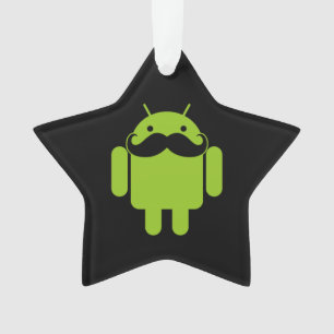 Android Robot Mustache Style op zwart Ornament