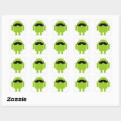 Android Robot Mustache Vierkante Sticker (Vel)