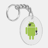 Android Robot Piraat Stijl Sleutelhanger (Voorkant Links)
