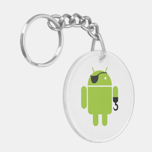 Android Robot Piraat Stijl Sleutelhanger (Voorkant Links)