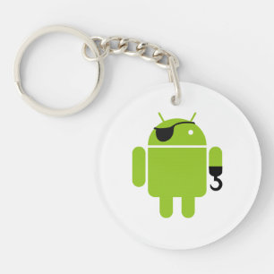 Android Robot Piraat Stijl Sleutelhanger