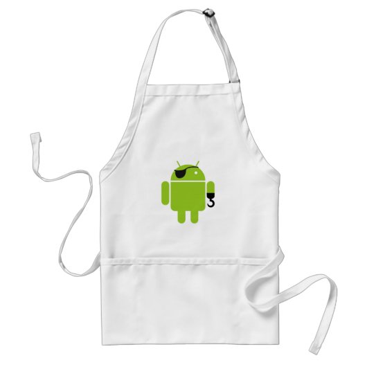 Android Robot Pirate Graphic Standaard Schort (Voorkant)
