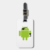 Android Robot Pirate Style Bagagelabel (Voorkant verticaal)