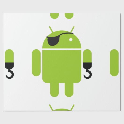 Android Robot Pirate Style Cadeaupapier (Vlak)