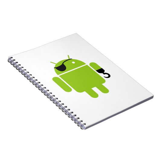 Android Robot Pirate Style Notitieboek (Rechterzijde)