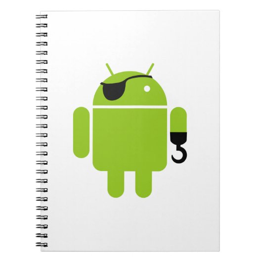 Android Robot Pirate Style Notitieboek (Voorkant)