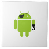 Android Robot Pirate Style Tegeltje (Voorkant)