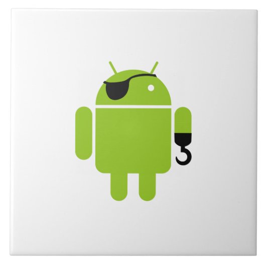 Android Robot Pirate Style Tegeltje (Voorkant)