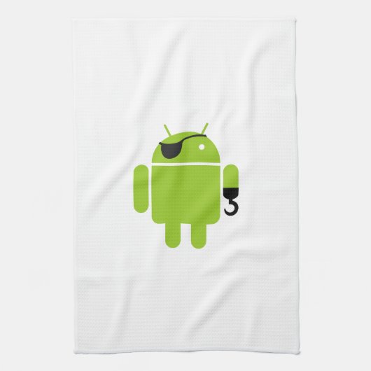 Android Robot Pirate Style Theedoek (Verticaal)